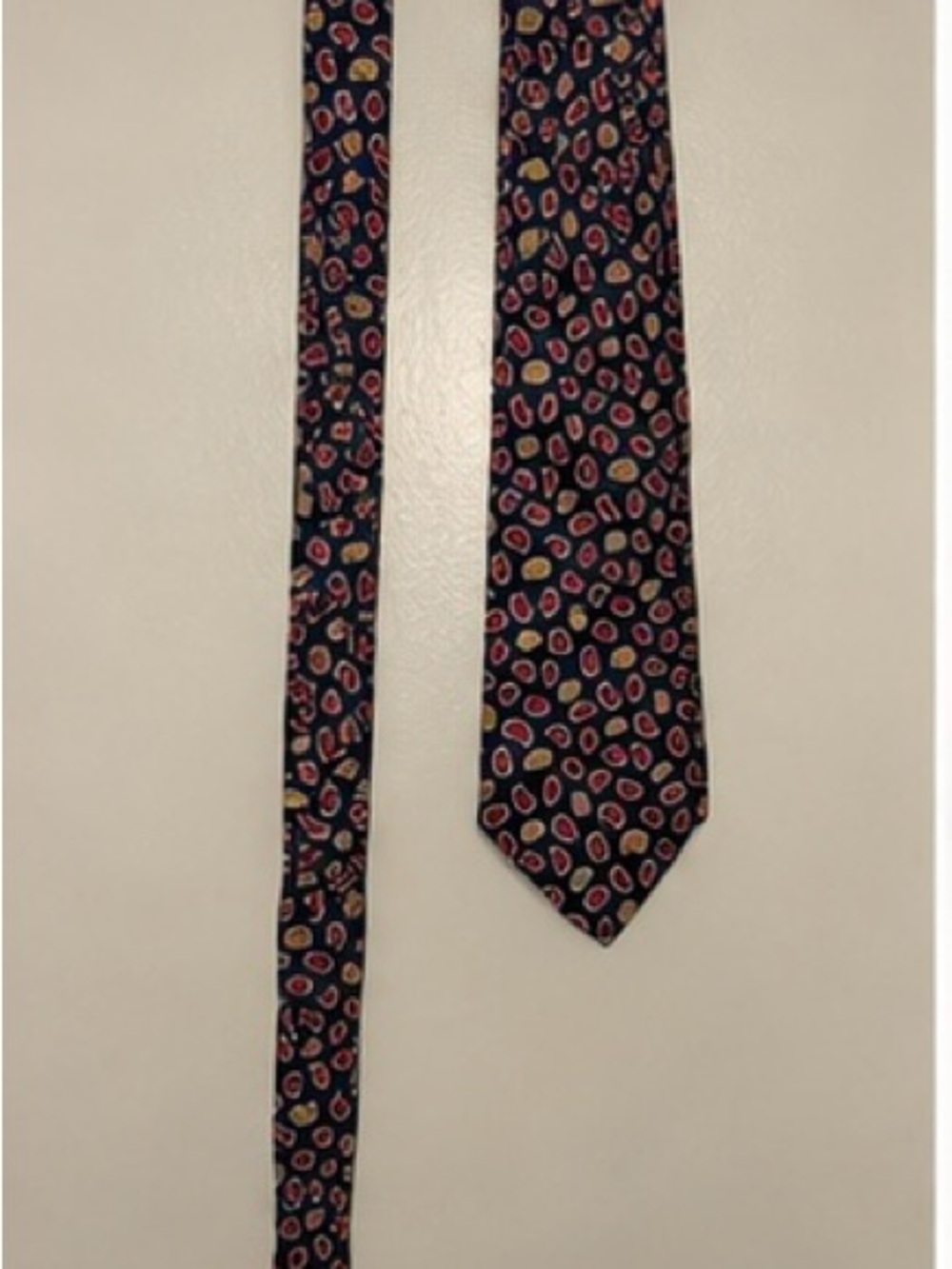Vintage Brooks Brothers Makers Silk Paisley Tie Navy Red Gold Made USA